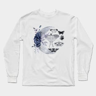 Celestial Moth Moon Long Sleeve T-Shirt